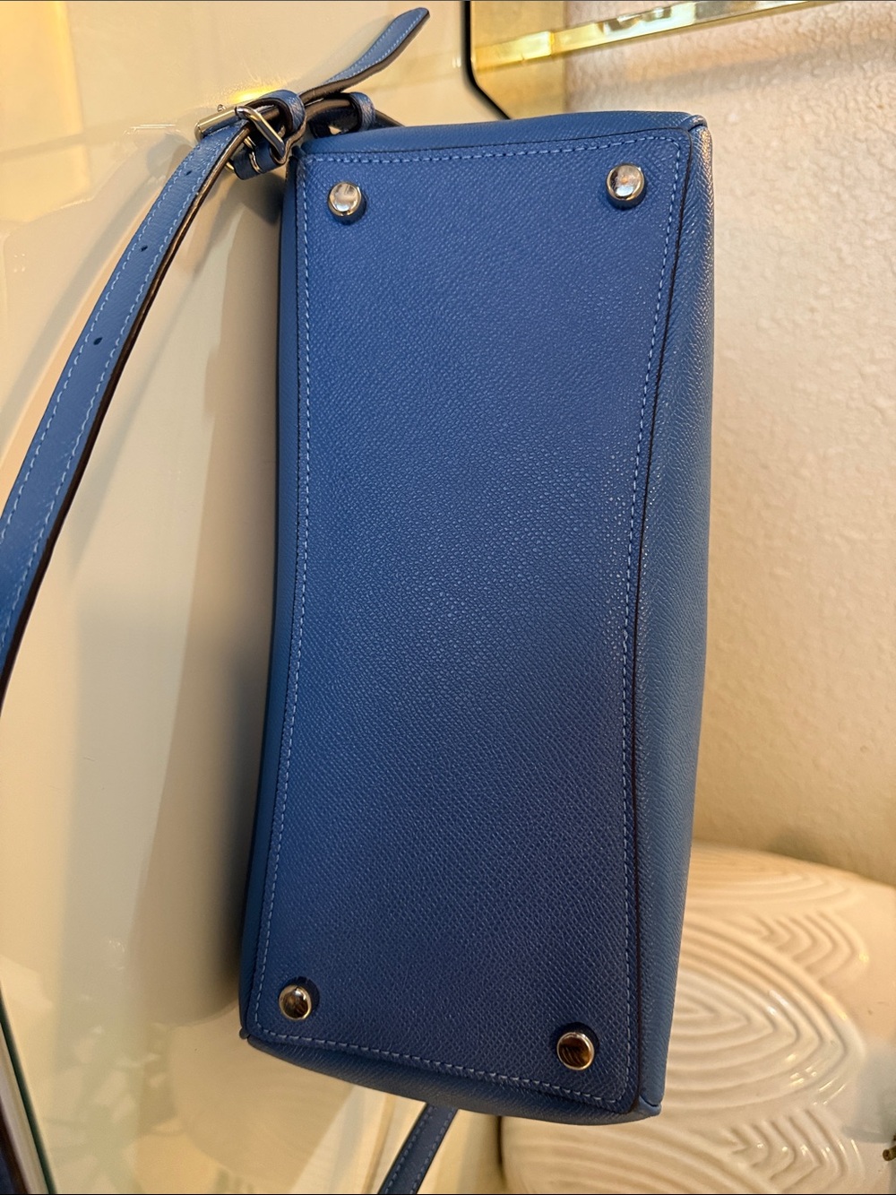 Coach Surrey Carryall in denim blue medium crossbody/top handle bag - Picture 4 of 16